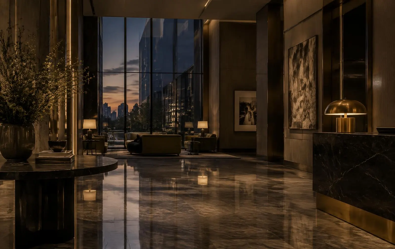 Warm hotel interior
